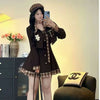 Women's Polyester 3D Effect Solid Color Suit Collar Long Sleeve Dress for Office