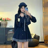 Women's Polyester 3D Effect Solid Color Suit Collar Long Sleeve Dress for Office