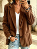 Women's Corduroy Blazer, Notched Lapels, Two-Button Front and Long Sleeves