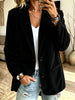 Women's Corduroy Blazer, Notched Lapels, Two-Button Front and Long Sleeves