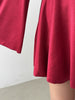 Women's Satin-Style Mini Dress, V-Neck, Long Flared Sleeves and Gathered Waist