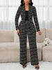 Women's Elegant Classy Long Sleeve Polyester Coat with Button Detail for Fall Winter in Black