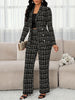 Women's Elegant Classy Long Sleeve Polyester Coat with Button Detail for Fall Winter in Black