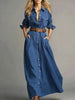 Women's Long Shirt Dress, Collared Neckline, Button Front and Long Sleeves