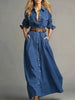 Women's Long Shirt Dress, Collared Neckline, Button Front and Long Sleeves