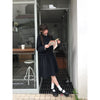 Women's Loose Fit Long Sleeve Solid Color Cotton Suit Set with Removable Cape in Artistic Retro Style