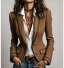 Women's Slim Fit Peacock Blue Herringbone Woolen Blazer with Contrast Binding for Fall Winter