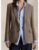 Women's Linen-Blend Blazer, Herringbone Pattern, Notched Lapels and Long Sleeves