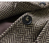 Women's Linen-Blend Blazer, Herringbone Pattern, Notched Lapels and Long Sleeves
