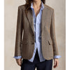 Women's Linen-Blend Blazer, Herringbone Pattern, Notched Lapels and Long Sleeves