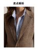 Women's Linen-Blend Blazer, Herringbone Pattern, Notched Lapels and Long Sleeves