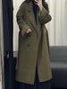 Women's Wool-Blend Coat, Lapel Collar, Double-Breasted Design and Tie Belt