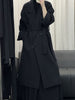Women's Wool-Blend Coat, Lapel Collar, Double-Breasted Design and Tie Belt