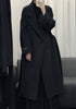 Women's Wool-Blend Coat, Lapel Collar, Double-Breasted Design and Tie Belt