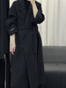 Women's Wool-Blend Coat, Lapel Collar, Double-Breasted Design and Tie Belt