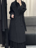 Women's Wool-Blend Coat, Lapel Collar, Double-Breasted Design and Tie Belt