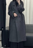 Women's Wool-Blend Coat, Lapel Collar, Double-Breasted Design and Tie Belt