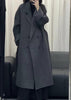 Women's Wool-Blend Coat, Lapel Collar, Double-Breasted Design and Tie Belt