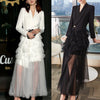 Women's Slim Fit See Through Polyester Dress for Spring in White Black