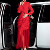 Women's Slim Fit See Through Polyester Dress for Spring in White Black