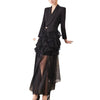 Women's Slim Fit See Through Polyester Dress for Spring in White Black