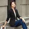 Women's Fitted Blazer, Lapel Collar, Single-Button Front and Long Sleeves
