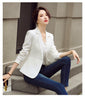 Women's Fitted Blazer, Lapel Collar, Single-Button Front and Long Sleeves
