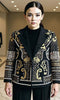Women's Slim Fit Printing Long Sleeve Single Row One Button Jacket for Street Wear in Yellow White Orange