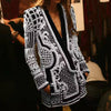 Women's Slim Fit Printing Long Sleeve Single Row One Button Jacket for Street Wear in Yellow White Orange