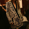 Women's Slim Fit Printing Long Sleeve Single Row One Button Jacket for Street Wear in Yellow White Orange