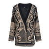 Women's Slim Fit Printing Long Sleeve Single Row One Button Jacket for Street Wear in Yellow White Orange