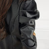 Women's Slim Fit PU Leather Solid Color Zipper Punk Style Long Sleeve Jacket for Going Out in Black