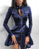 Women's PU-Panel Dress, Long Sleeves, Zip Front and Defined Waist