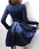 Women's PU-Panel Dress, Long Sleeves, Zip Front and Defined Waist