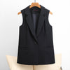 Women's Regular Fit Solid Color One Button Vest with Pocket for Casual Everyday Wear in Black