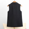 Women's Regular Fit Solid Color One Button Vest with Pocket for Casual Everyday Wear in Black