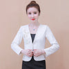 Women's Slim Fit Long Sleeve Solid Color Concealed Buckle Cardigan with Embroidery for Office in White Pink Red Black