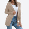 Women's Loose Fit Long Sleeve Solid Color No Buckle Cardigan Style Knit Pants with Pockets for Streetwear in White
