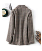 Women's Houndstooth Blazer, Suit Collar, Long Sleeves, Polyester