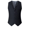 Women's Slim Fit Collarless Single-Breasted Polyester Solid Color Vest with Pocket for Work in Black
