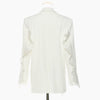 Women's Loose Fit Long Sleeve Solid Color Casual Jacket with Open Front for Leisure in White Black