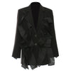 Women's Loose Fit Long Sleeve Solid Color Casual Jacket with Open Front for Leisure in White Black