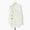 Women's Loose Fit Long Sleeve Solid Color Casual Jacket with Open Front for Leisure in White Black