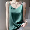 Women's Loose Fit Sling Style Polyester Solid Color Vest with Ice Cream Color for Casual Daily Wear in White Black Champagne Silver Gray