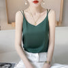 Women's Loose Fit Sling Style Polyester Solid Color Vest with Ice Cream Color for Casual Daily Wear in White Black Champagne Silver Gray