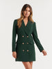 Women's Slim Fit Solid Color Single-Row Multi-Buckle Long Sleeve Dress with Pocket Casual European and American Style in Black