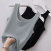 Women's Slim Fit Solid Color Polyester Sleeveless Pullover Vest Lightweight Casual Short Style for Spring in White