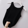 Women's Slim Fit Solid Color Polyester Sleeveless Pullover Vest Lightweight Casual Short Style for Spring in White