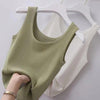 Women's Slim Fit Solid Color Polyester Sleeveless Pullover Vest Lightweight Casual Short Style for Spring in White