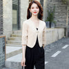 Women's A Line Fit Long Sleeve Solid Color Single Row One Button Vest with Pocket All Match for Everyday Wear
